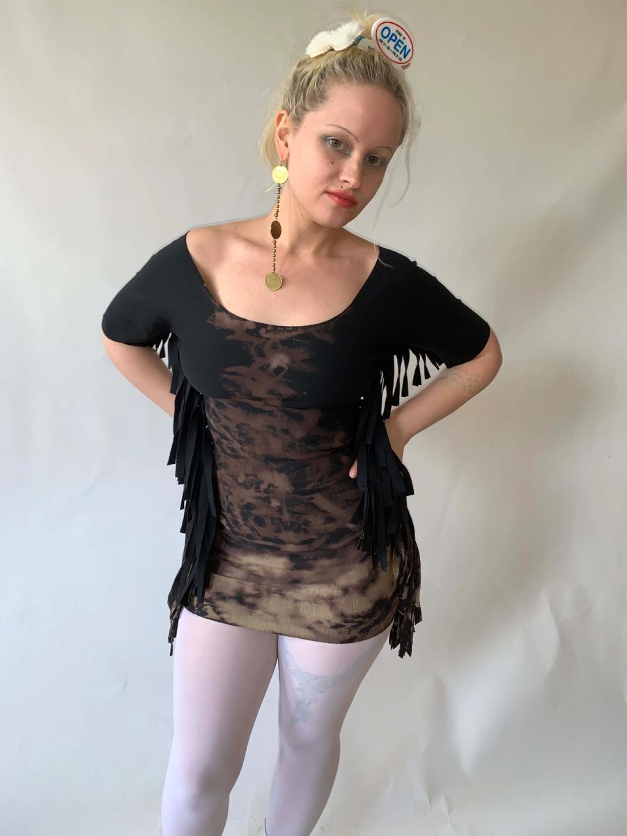 90s Avant-garde Fringe Tunic product image