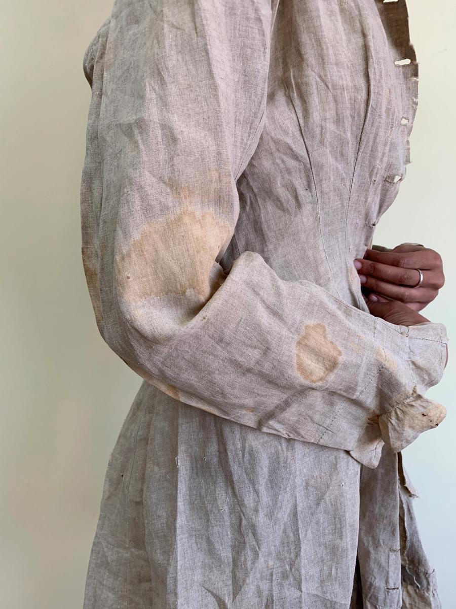 1880s Linen Jacket with Repairs product image