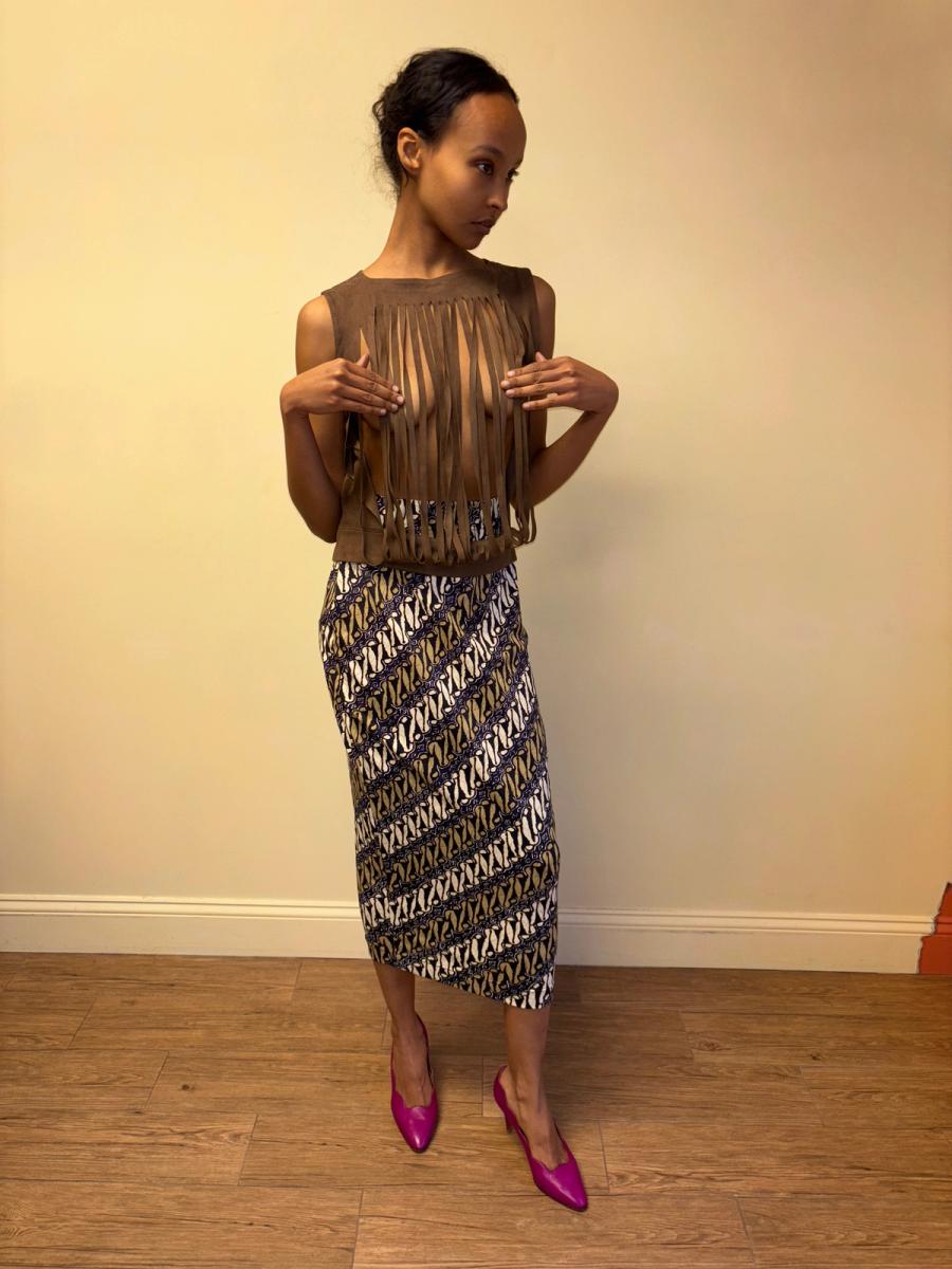 Vintage Ozbek Batik Hobble Skirt product image