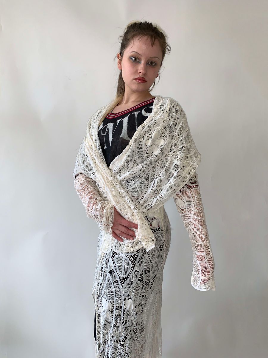 Norma Kamali 80s Tape Lace Lace Duster product image