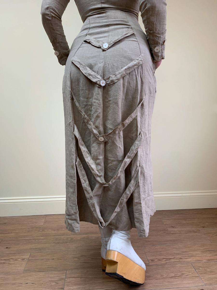 1870s Linen Traveling Duster Dress product image