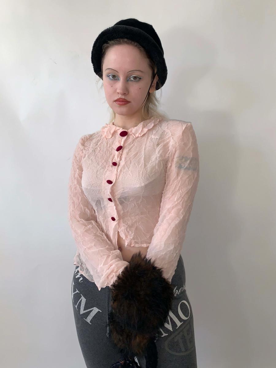 Chantal Thomass Plush Hat with Cherry Pom Pom product image