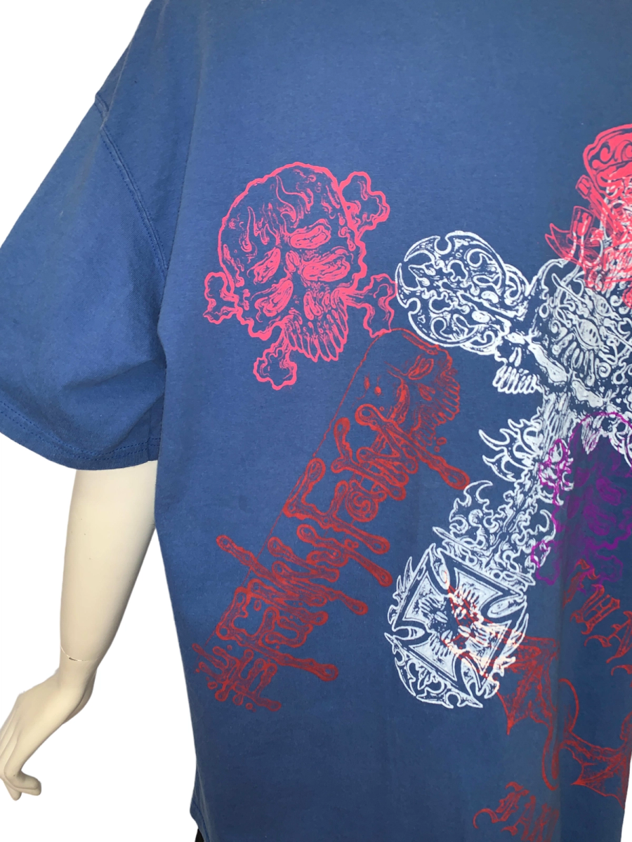 90s Funny Farm Skull And Cross T-shirt product image