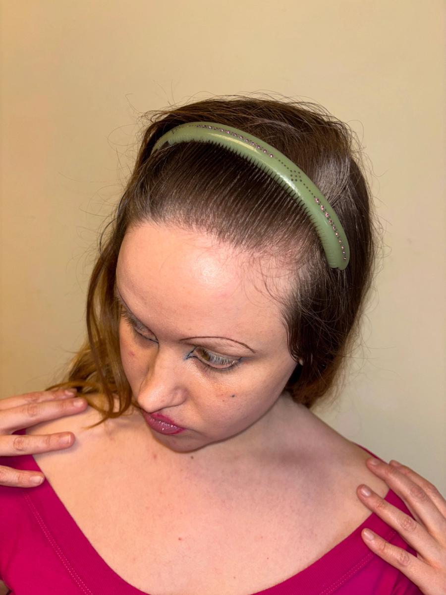 1940s French Early Plastic Chartreuse Hair Comb product image