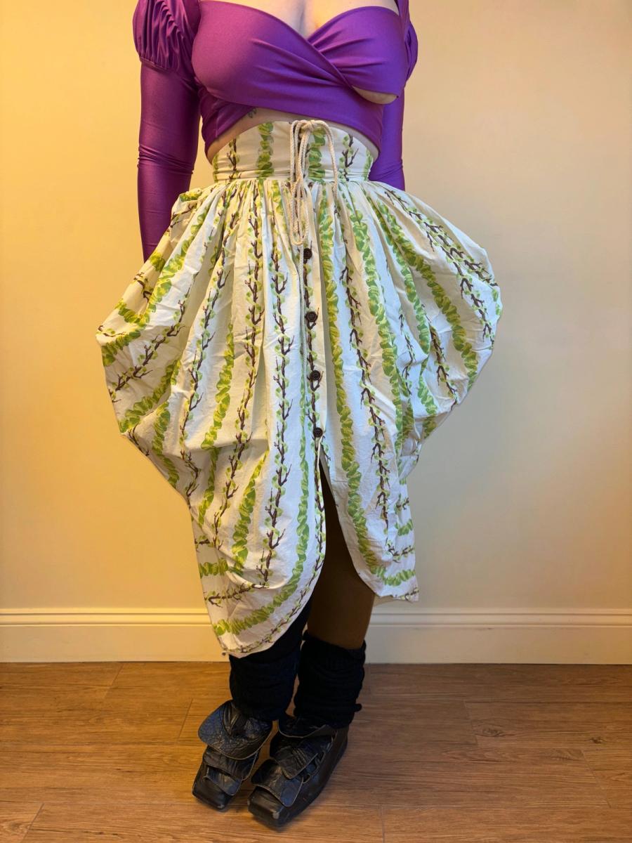 Vintage Chantal Thomass Ribbon and Leaf Print Voluminous Skirt product image