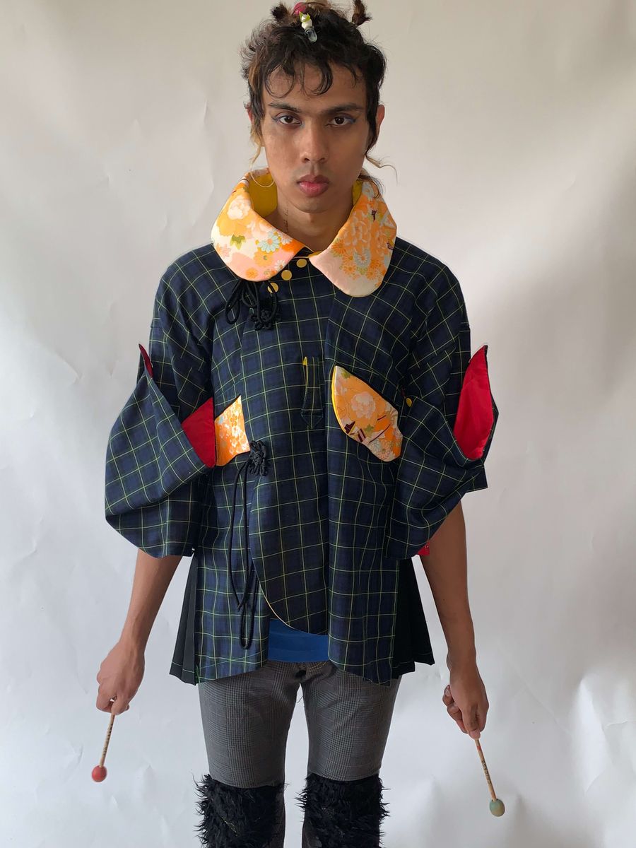 Takuya Angel Plaid Cape  product image