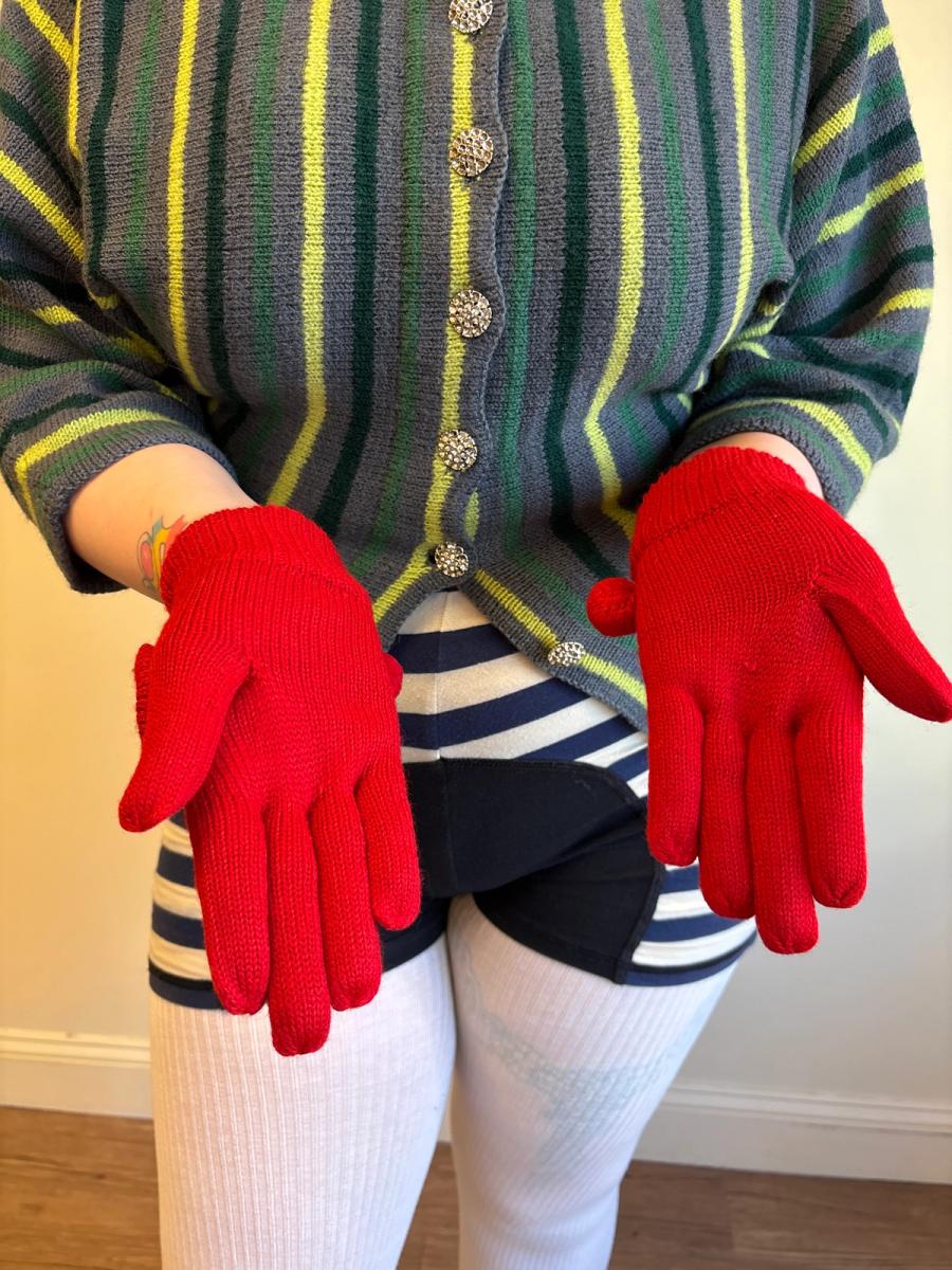 MILK Knit Red Bow Gloves product image