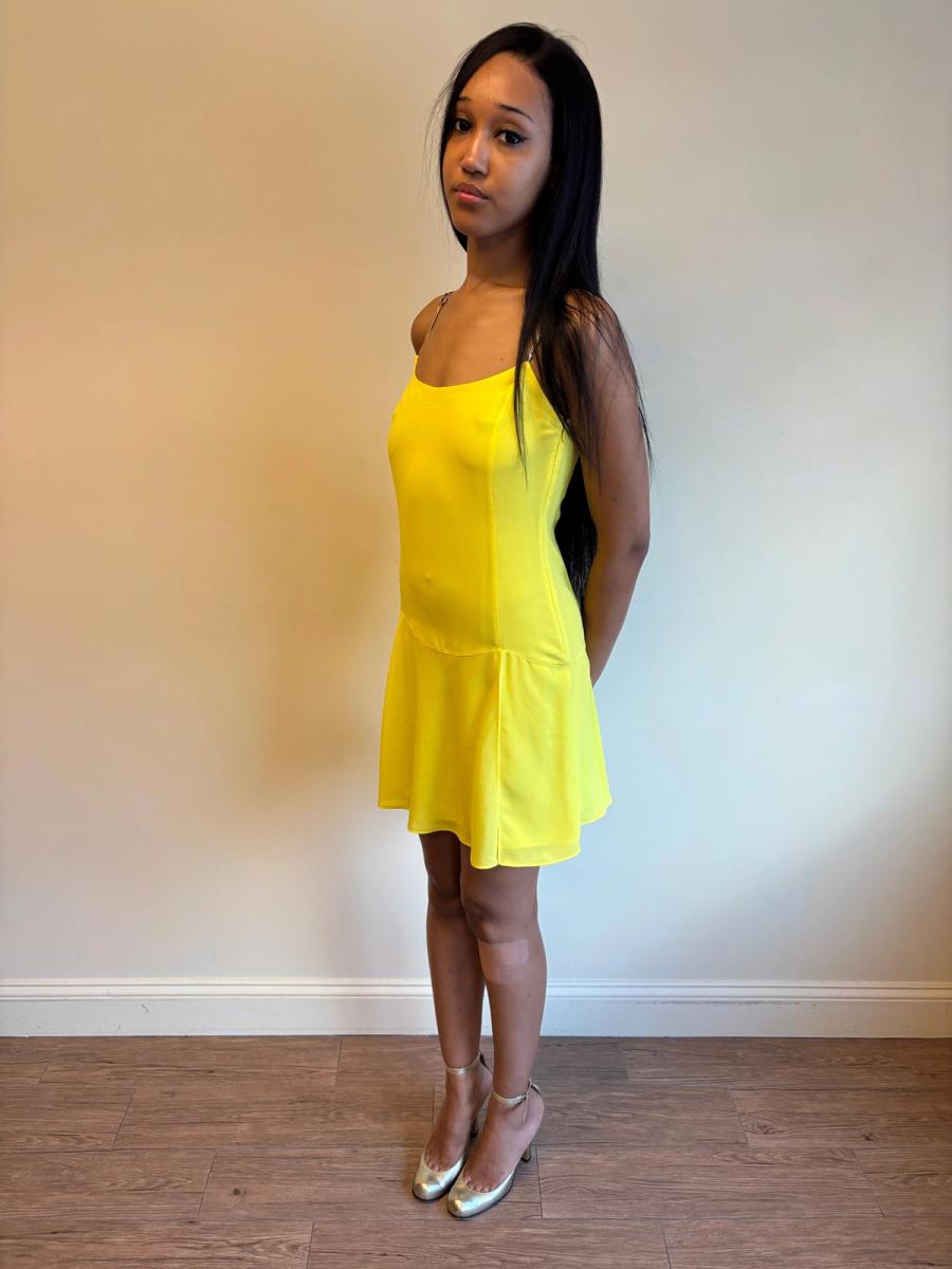 Vintage La Perla Yellow Slip Dress with Metal Straps product image