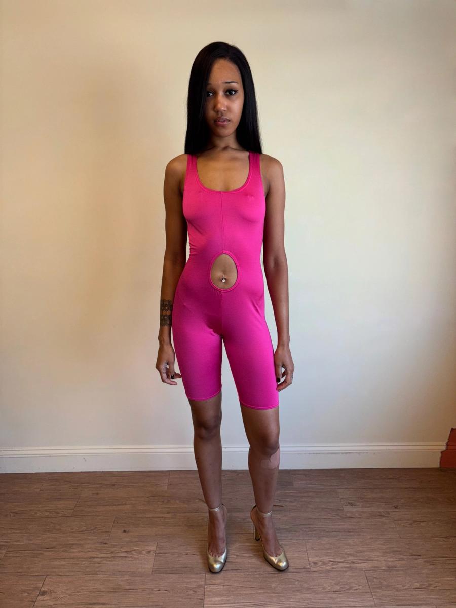Vintage Chantal Thomass Cutout Hot Pink Jumpsuit product image
