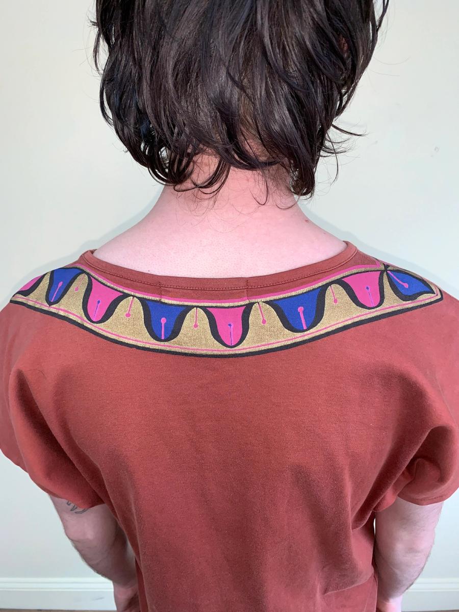 80s Kansai Yamamoto T-shirt Dress with Tromp L'oeil Torc product image