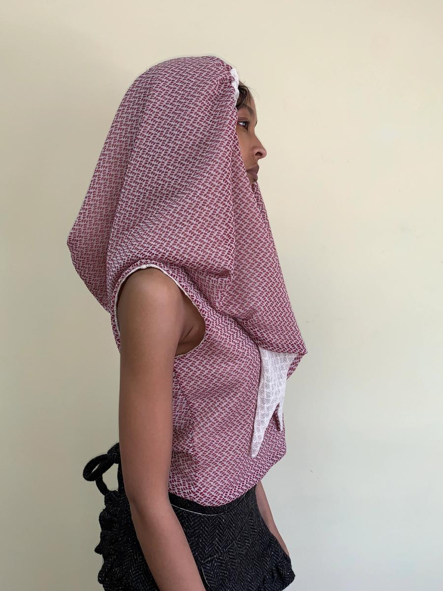 Shinichiro Arakawa Dramatic Hooded Top in Rose product image