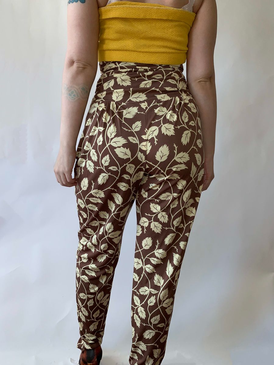 Norma Kamali OMO Giraffe/Vine Print High Waist Pants product image