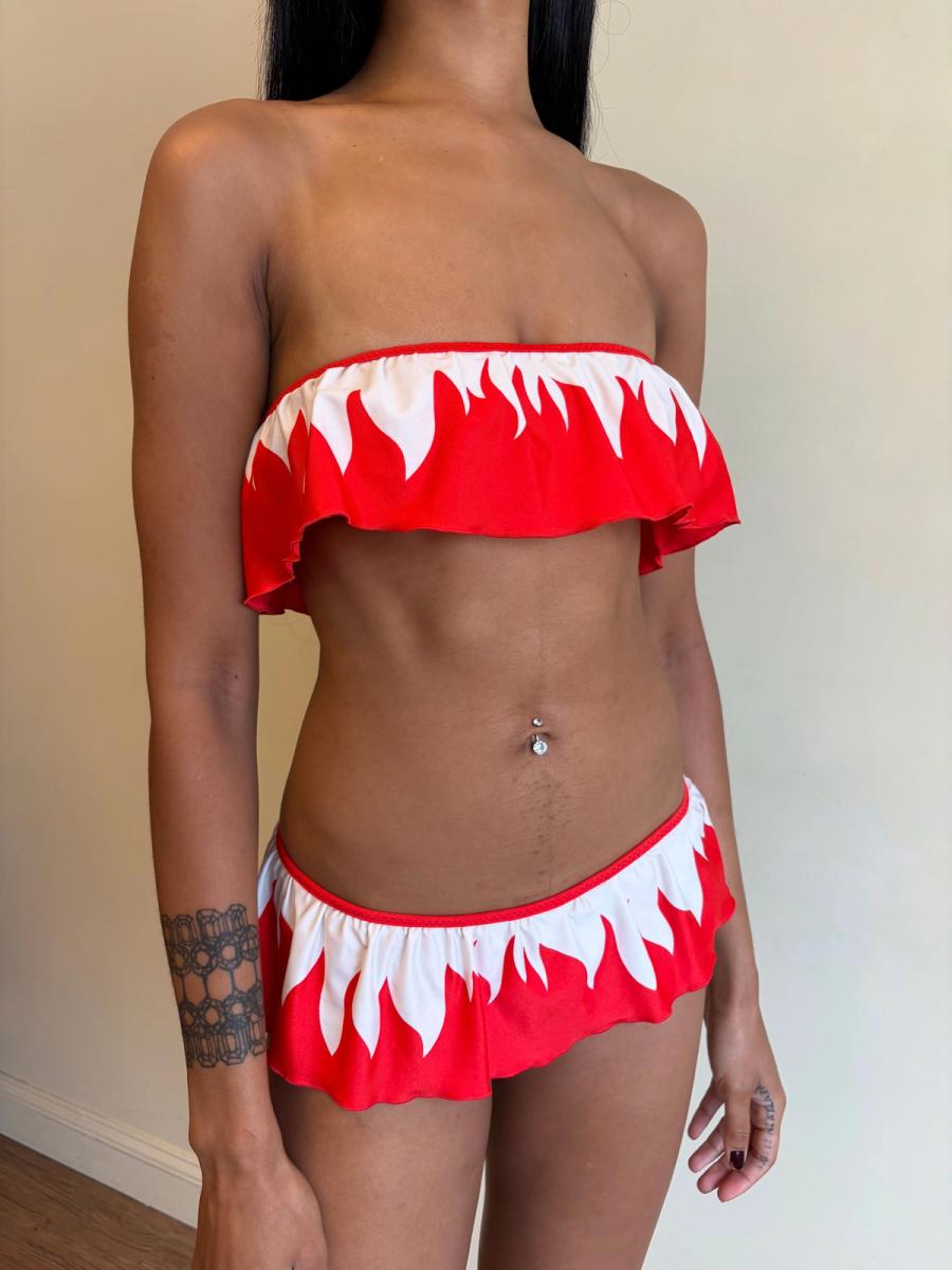 Vintage YSL Flame Bandeau Bikini product image