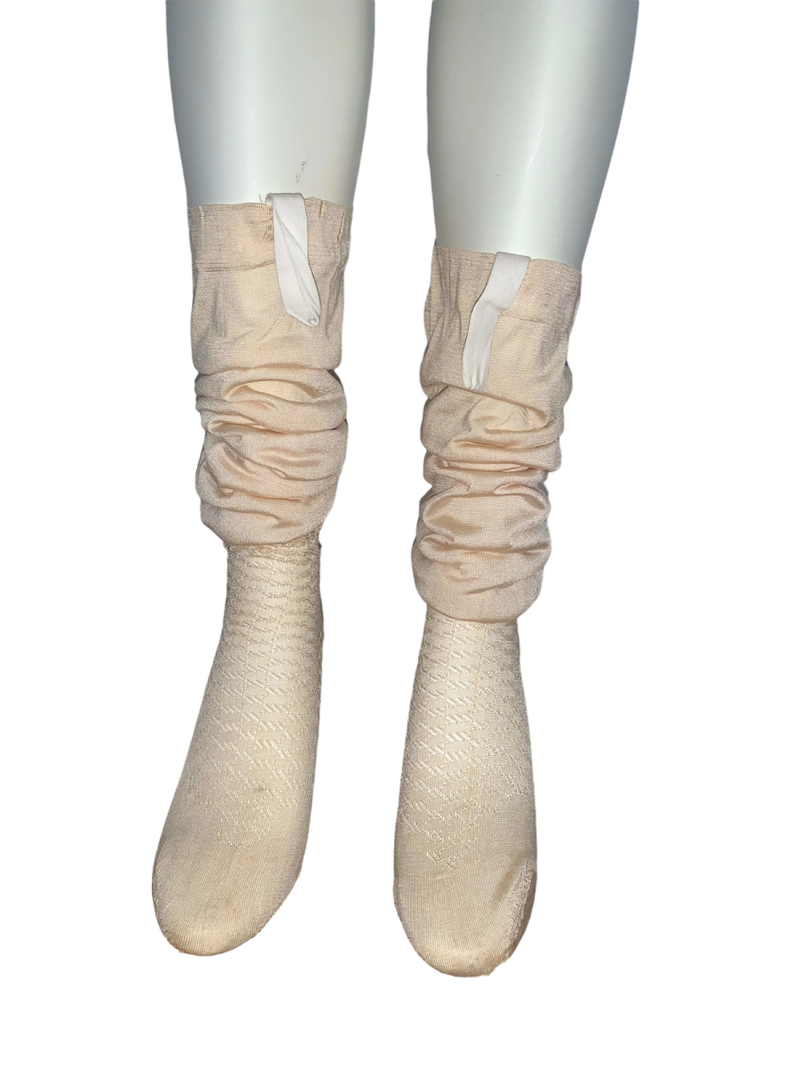 French Antique Silk Stockings with Garter Tabs product image