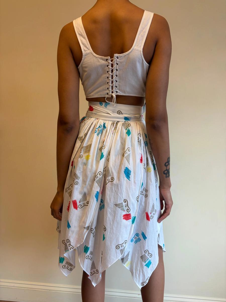 80s Fendi Jagged Hem Wrap Skirt product image