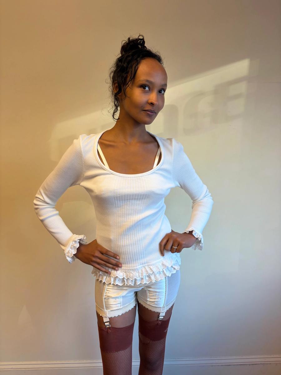 Chantal Thomass Suite Ribbed Longsleeve Eyelet Trim product image