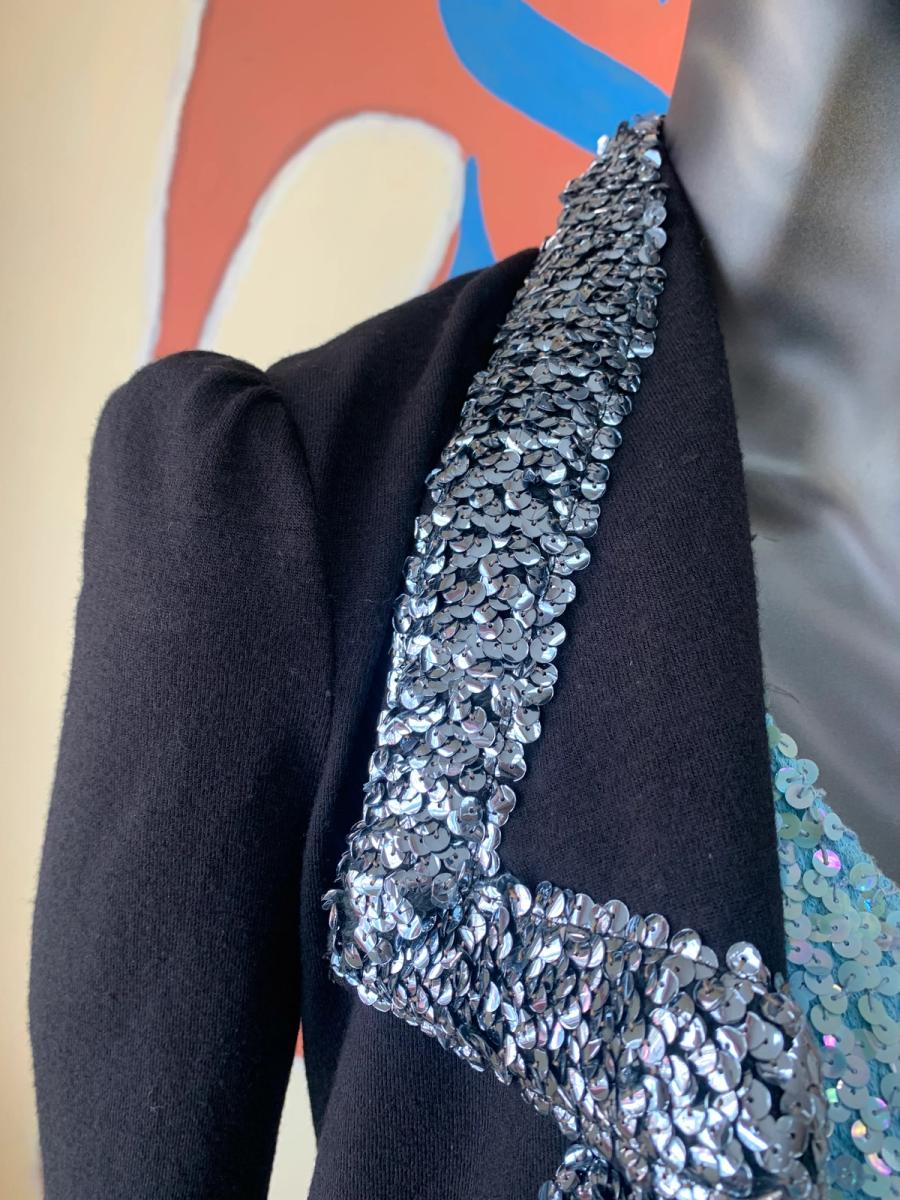 70s Biba Stretch Jacket with Sequin Trim product image