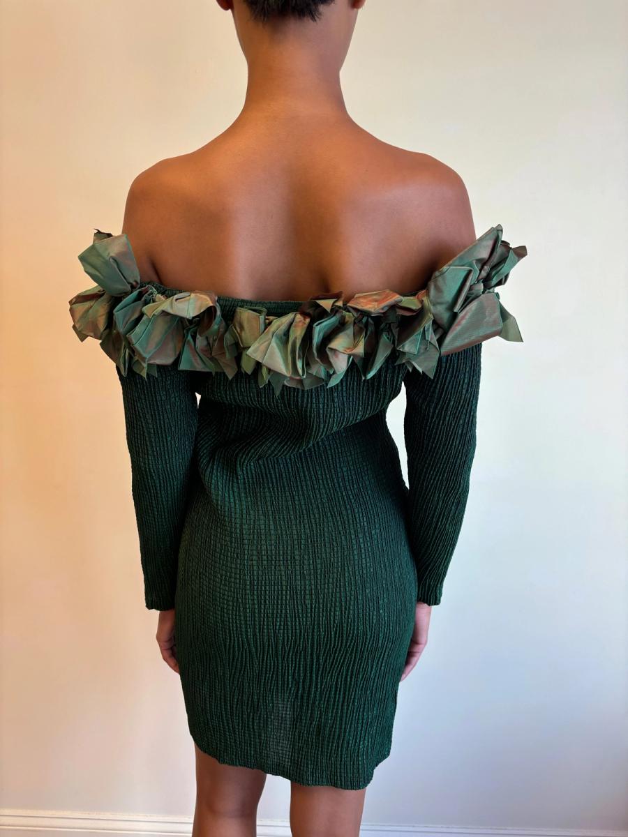 80s Lolita Lempicka Green Bow Dress product image