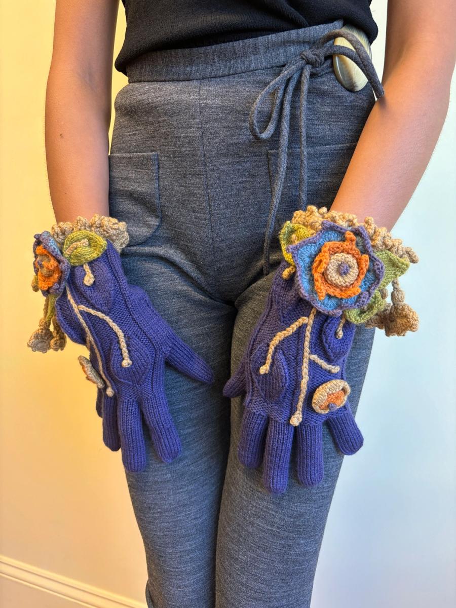 Vivienne Westwood 'On Liberty' Gloves with Crocheted Dimensional Flowers product image