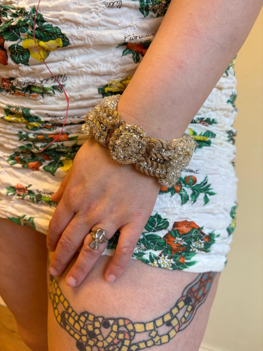 1960s Glass Bead and Rope Bracelet product image