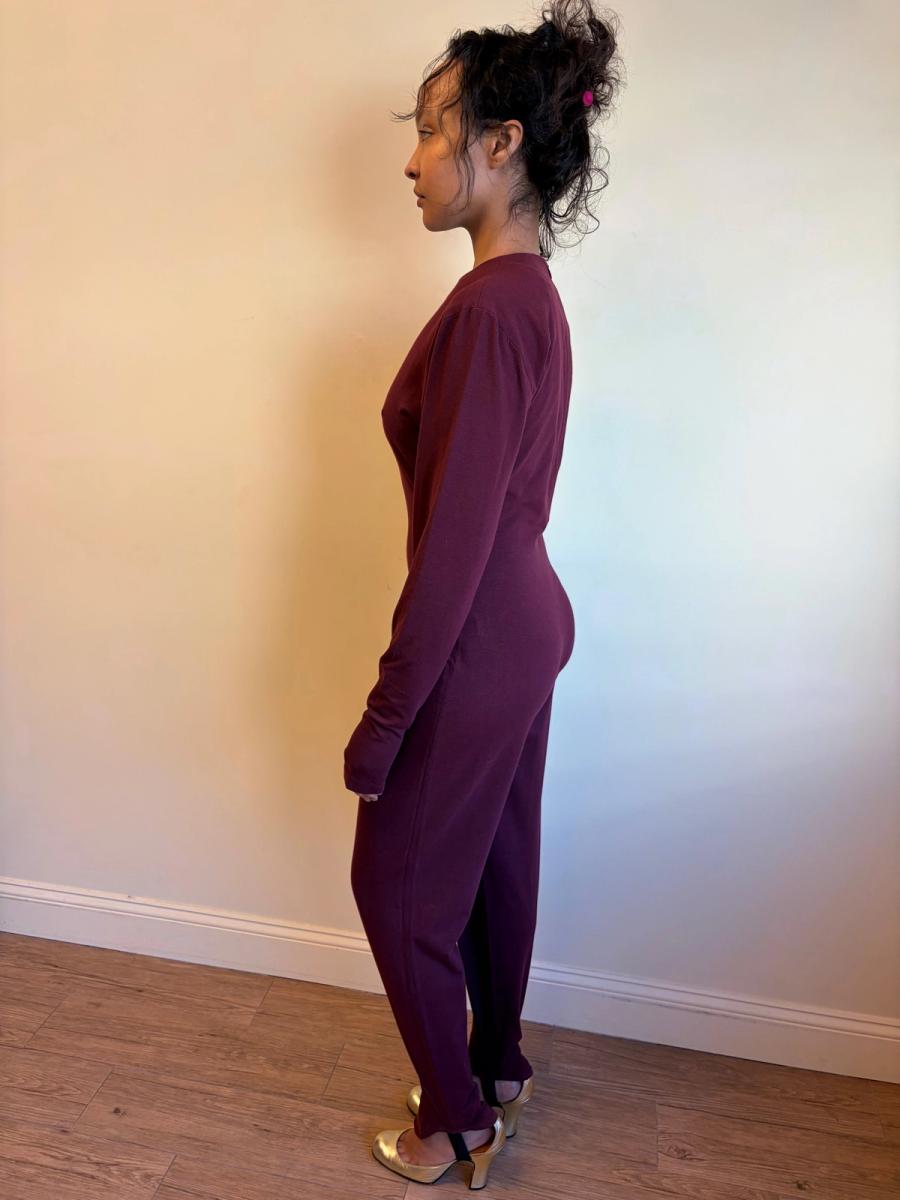 80s Norma Kamali Plum Leotard product image