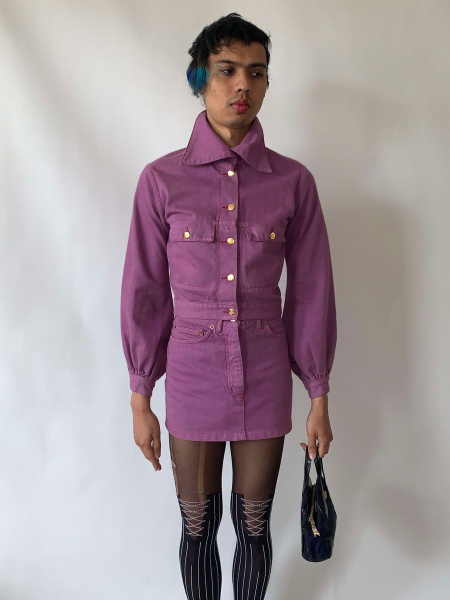 90s Vivienne Westwood Fuschia Denim Set product image
