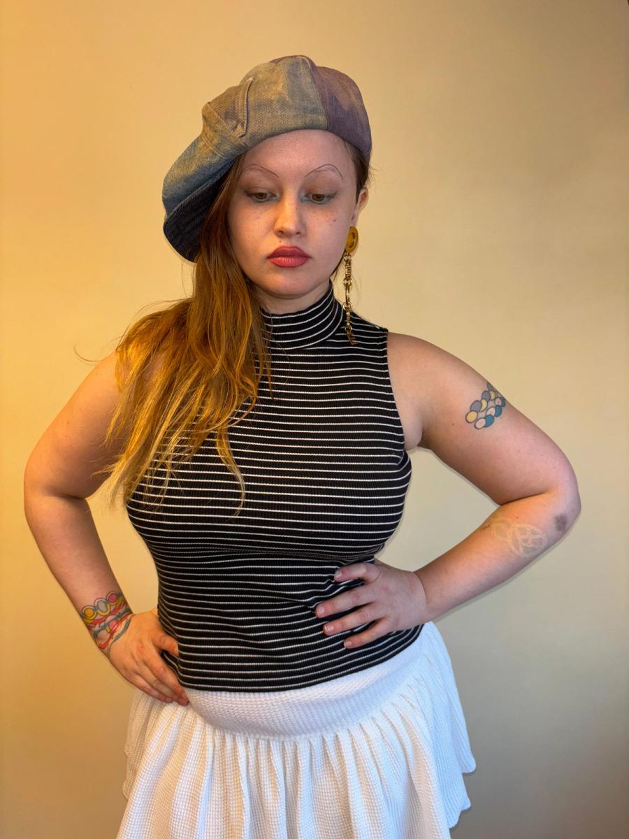 90s Chantal Thomass Striped Ribbed Turtleneck product image