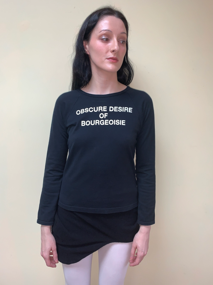 Obscure Desire of Bourgeoisie Logo Black Long Sleeve Shirt 