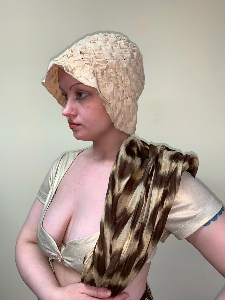 Antique Raw Silk Ribbon Woven Cloche product image