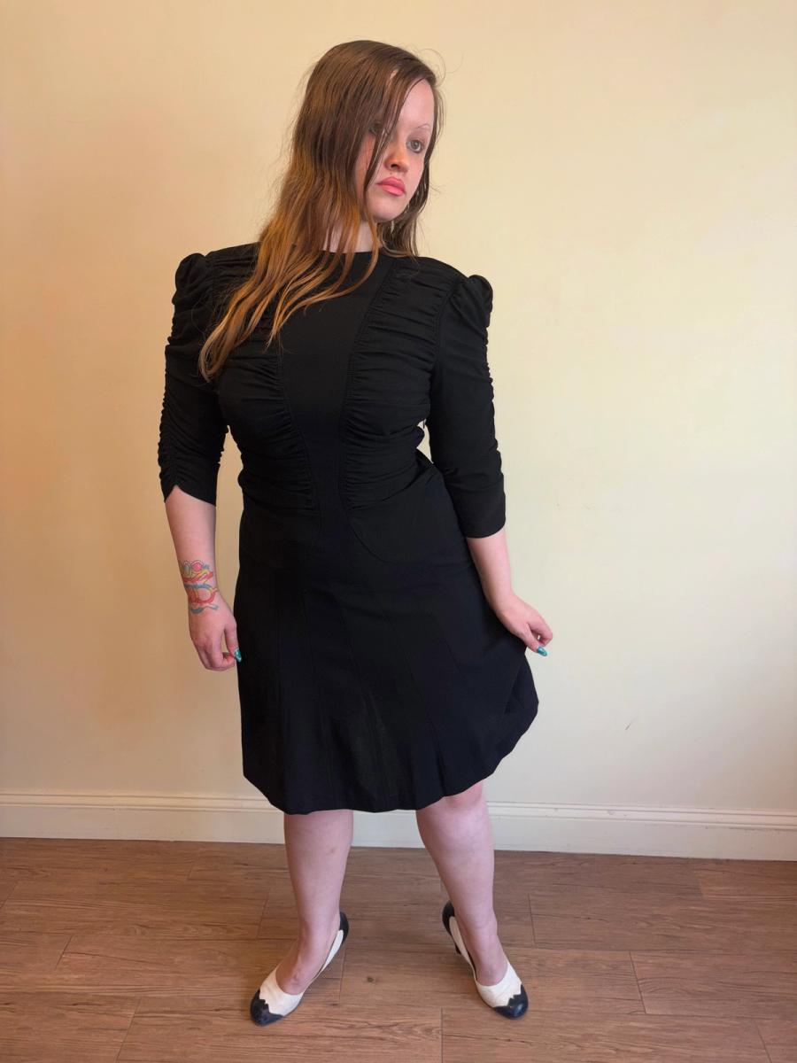 Norma Kamali OMO 80s does 40s Ruched Crepe Dress  product image