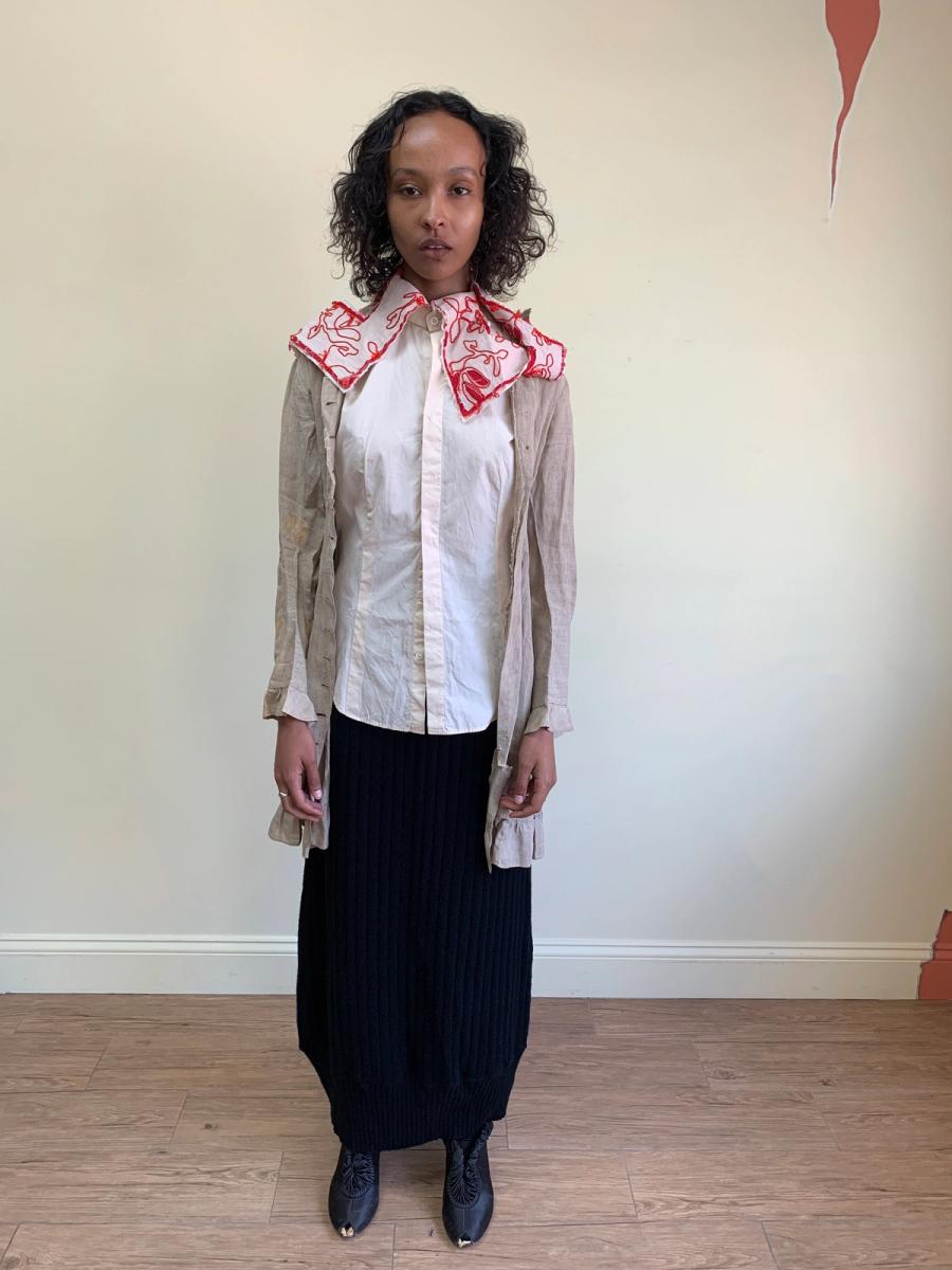 1880s Linen Jacket with Repairs product image