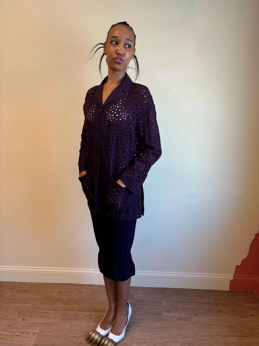 90s Romeo Gigli Eyelet Jacket 