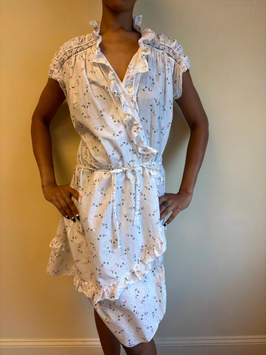 1980s Chantal Thomass Rosebud Peignoir Wrapdress product image