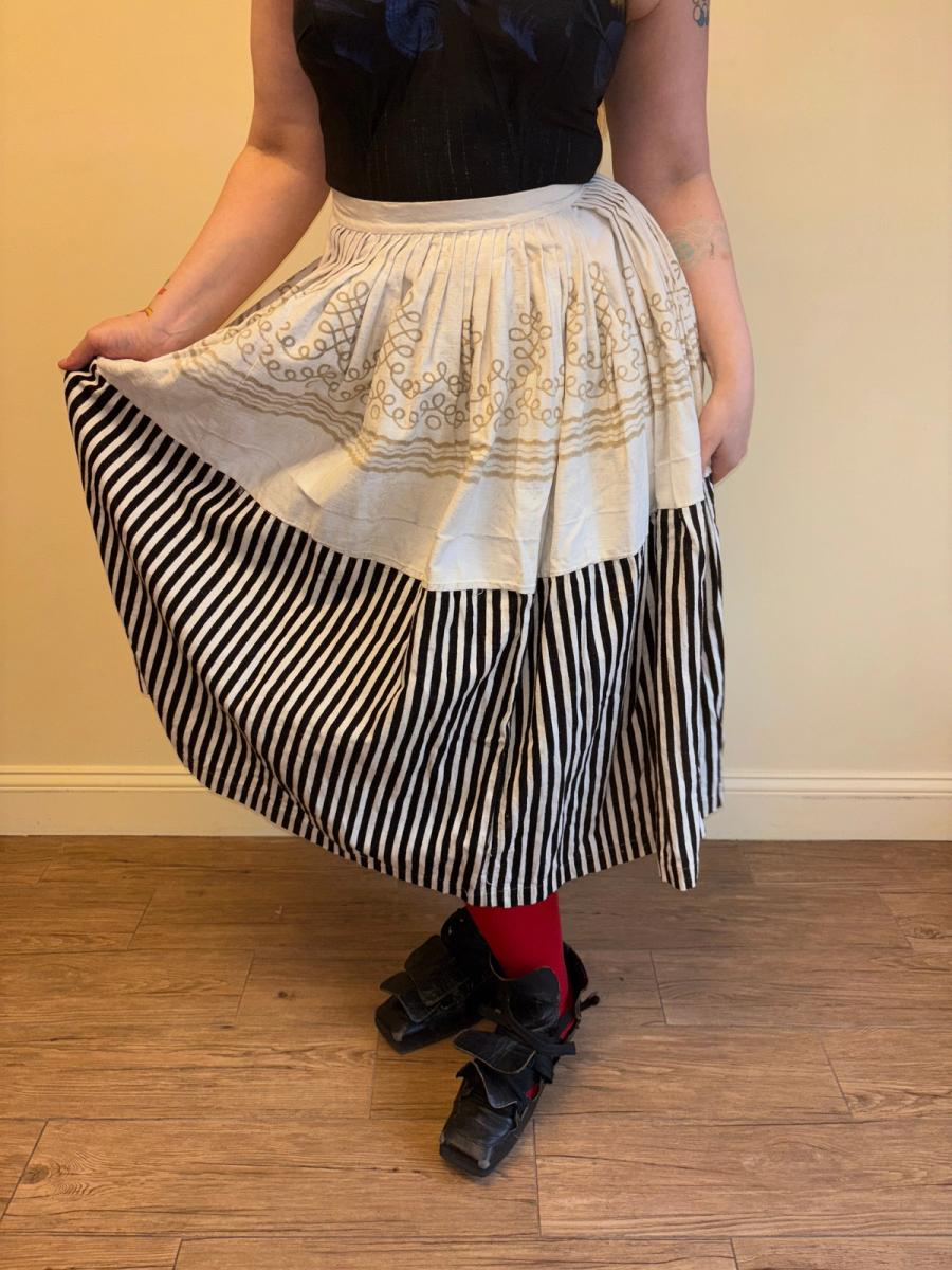 Early 1900s French Striped Flannel Petticoat product image