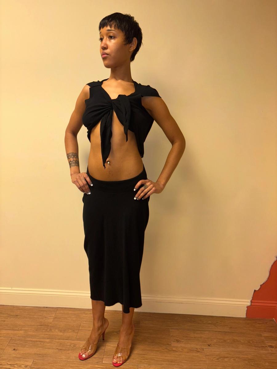 00s Issey Miyake APOC Bustle Black Skirt product image