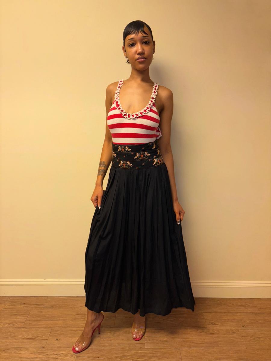 Vintage Chantal Thomass Cherub Print Maxi Skirt product image