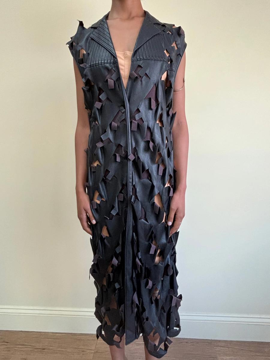 90s Yoshiki Hishinuma Leather Cutout Vest Dress product image
