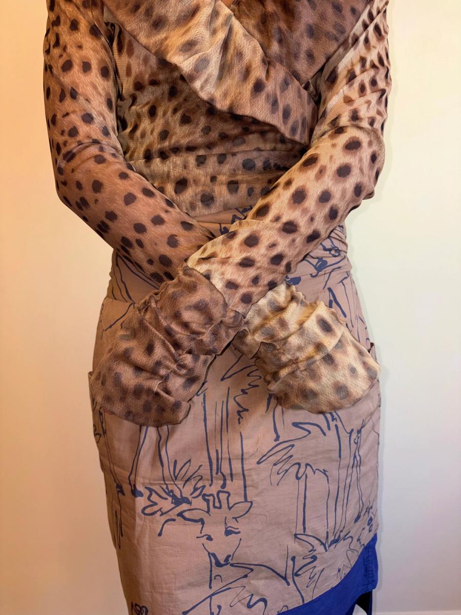 Ficce Yoshiyuki Konishi Cheetah Tulle Wrap Top product image
