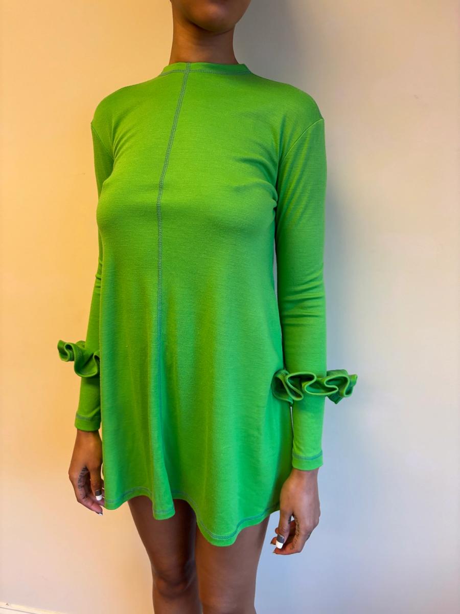 Vintage Chantal Thomass Green Ruffled Trim Dress product image