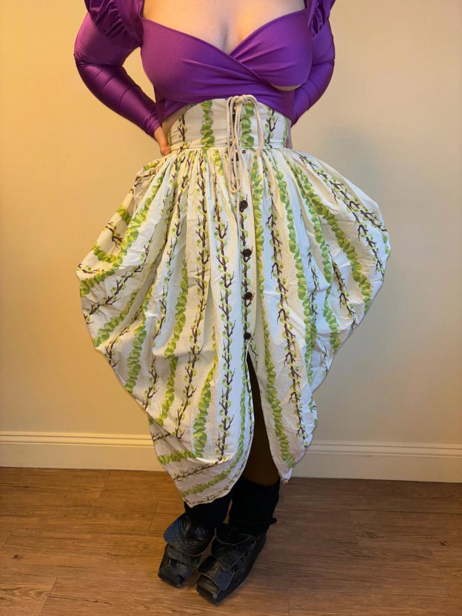 Vintage Chantal Thomass Ribbon and Leaf Print Voluminous Skirt product image