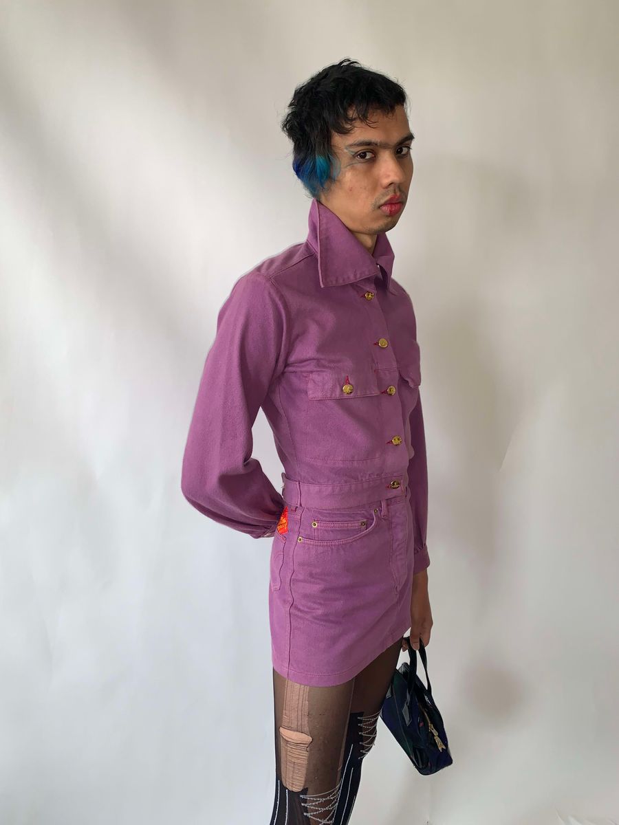 90s Vivienne Westwood Fuschia Denim Set product image