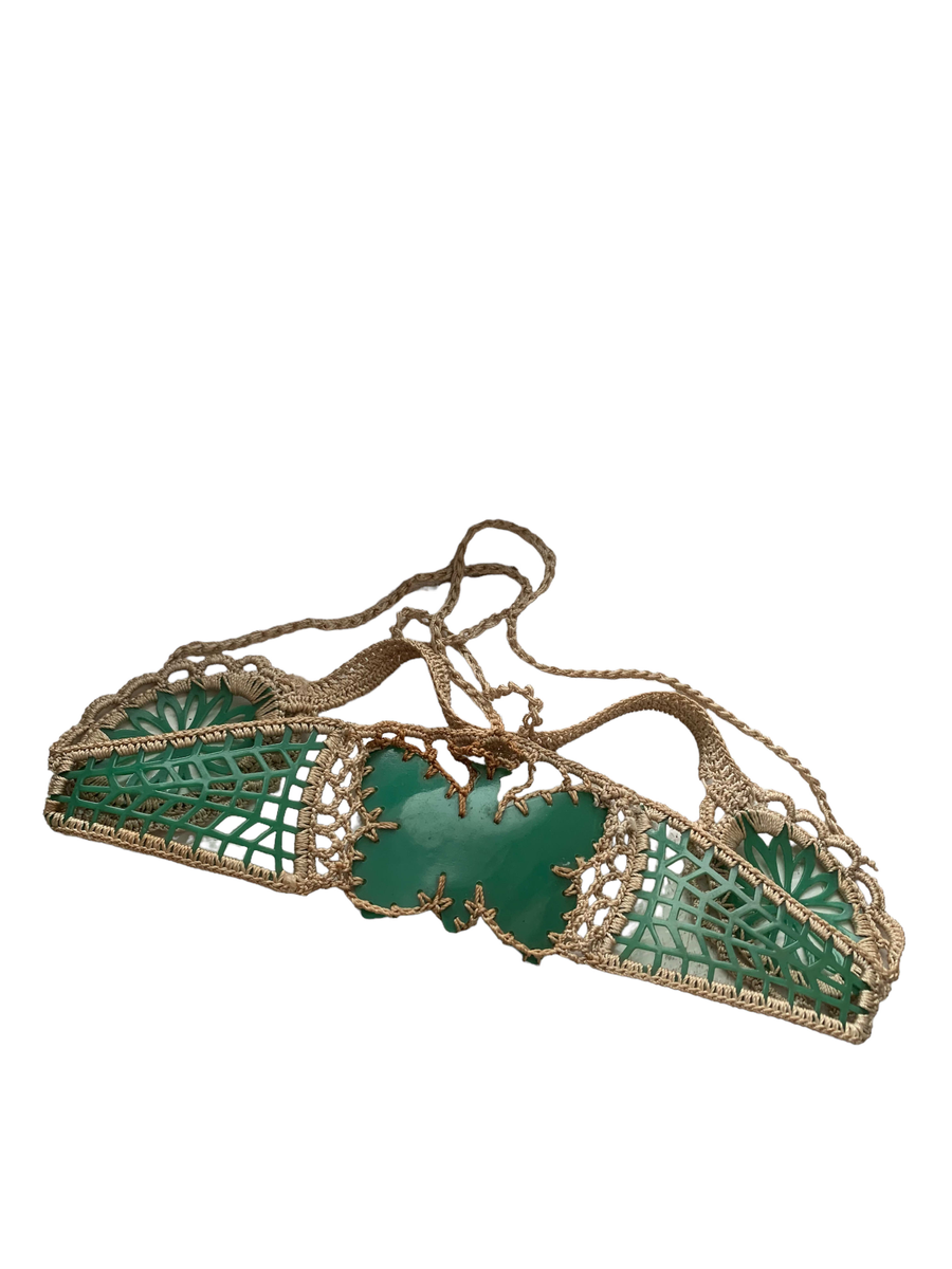 1920s French Celluloid Macrame Butterfly Headdress product image