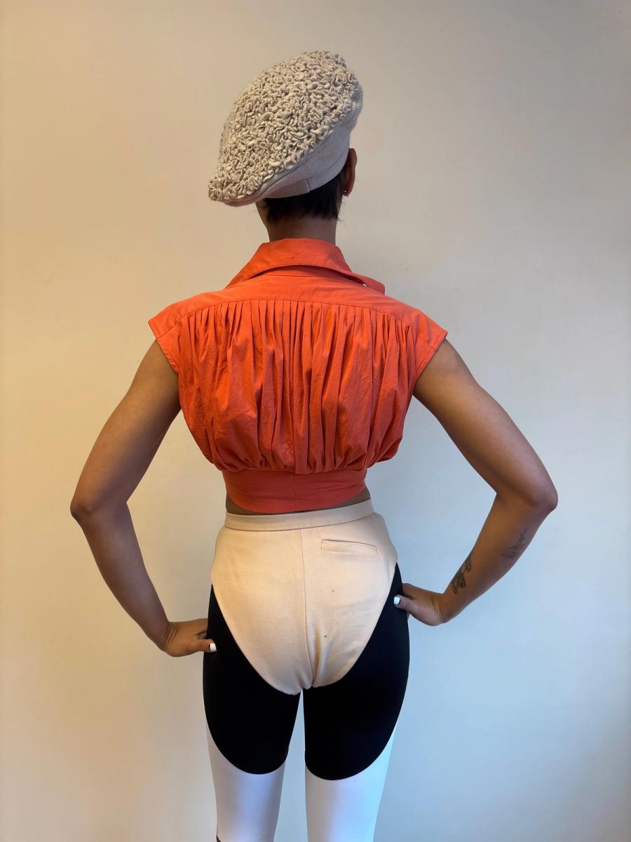 1980s Chantal Thomass Gray Ruffled Knit Beret product image