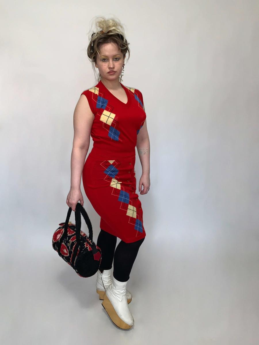 1980s Vivienne Westwood Argyle Knit Set product image