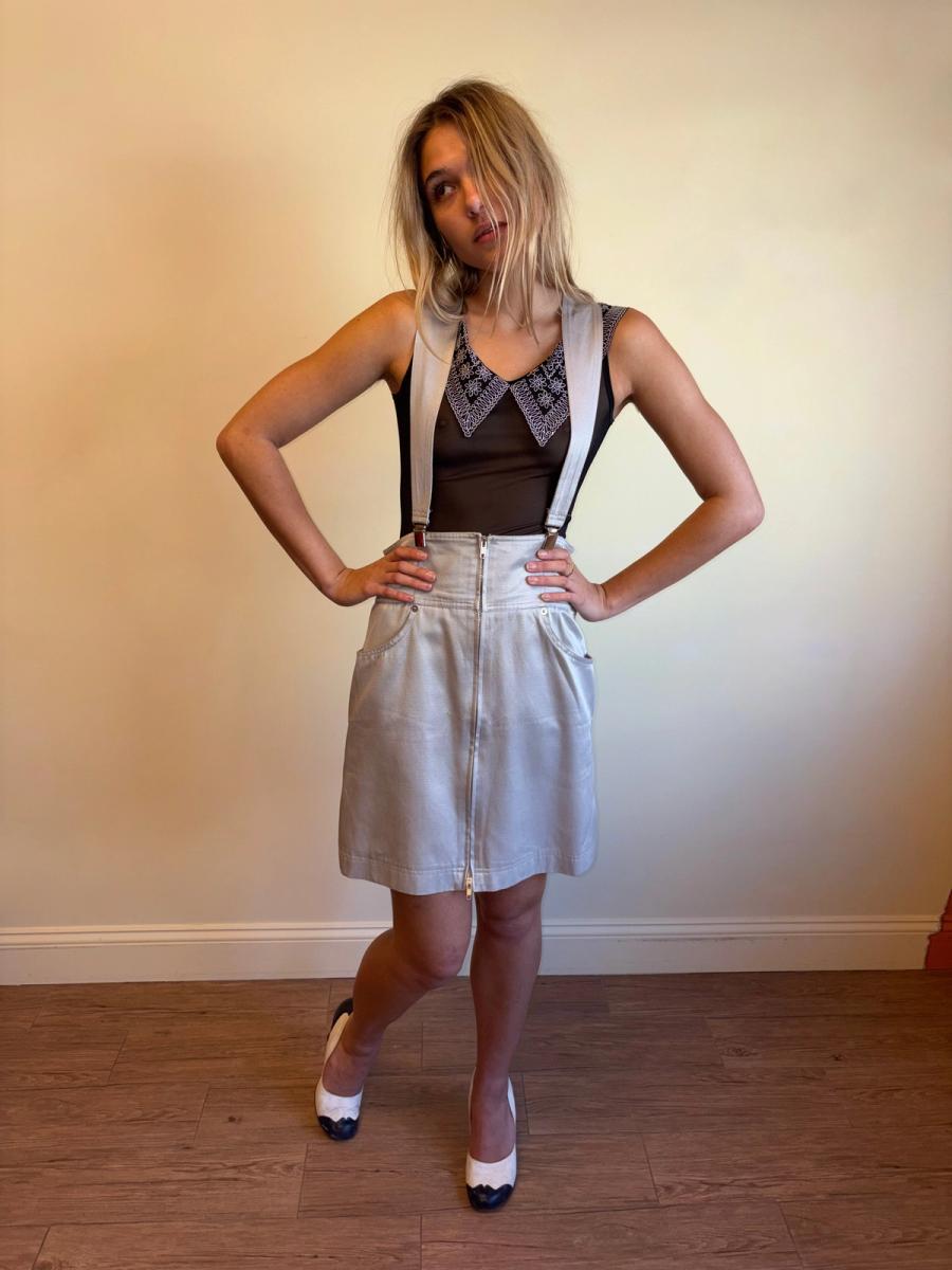 Vintage Claude Montana Suspender Skirt product image