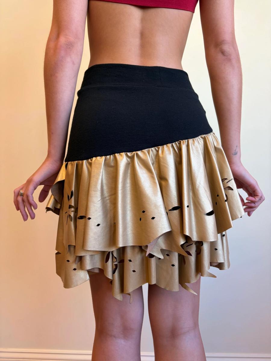 80s Yvan & Marzia Asymmetrical Gold Skirt product image