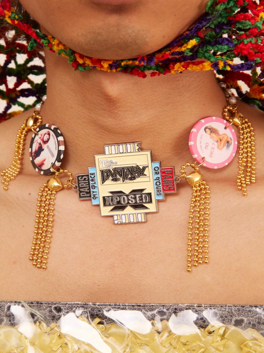 XPOSED Charm and Brothel Chip Choker Necklace