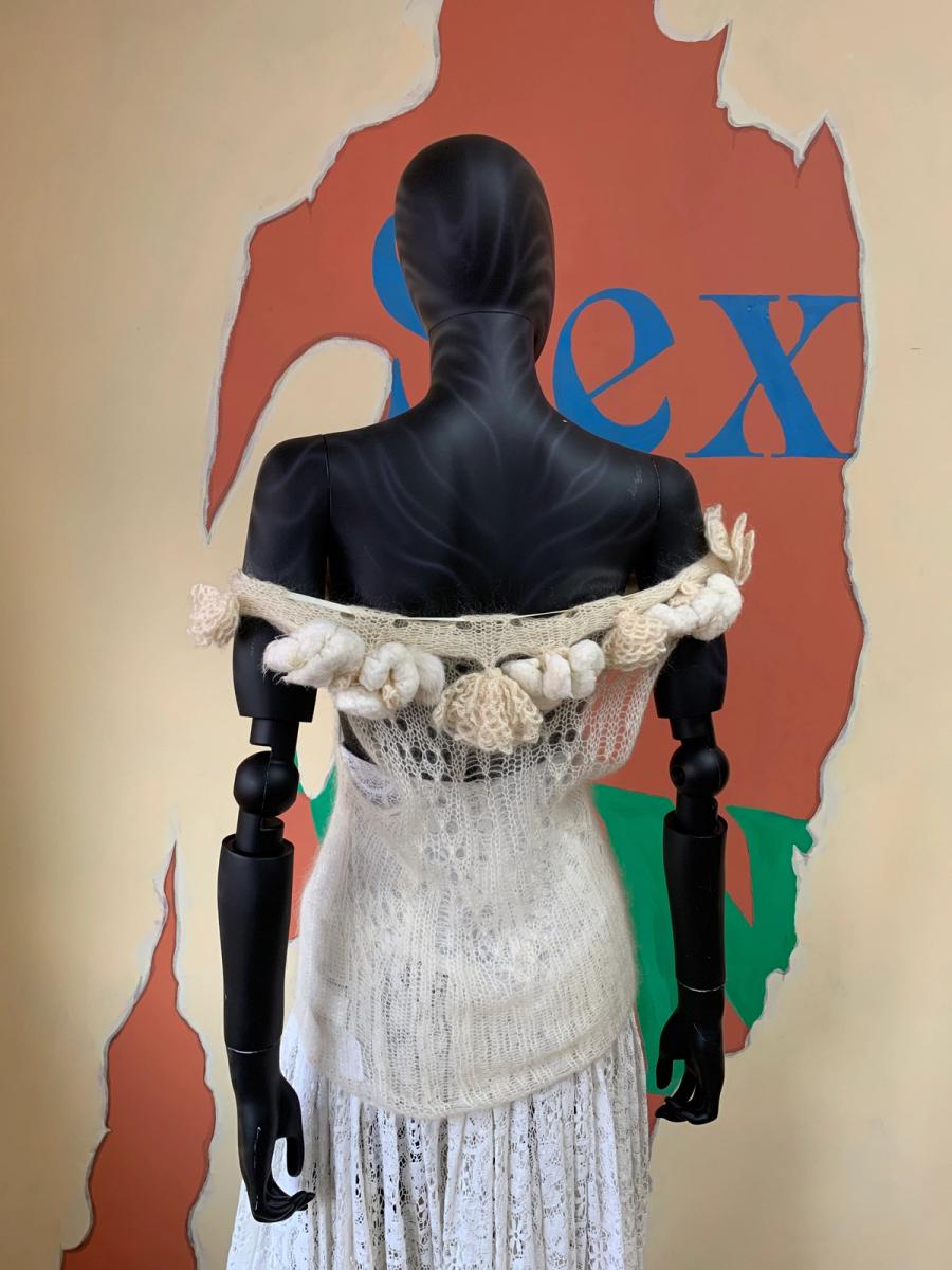 20,000,000 fragments Mohair Knit Top with Sculptural Neckline product image