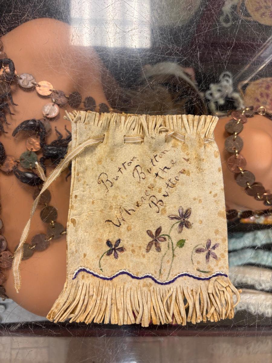 Antique Painted Suede Button Bag  product image