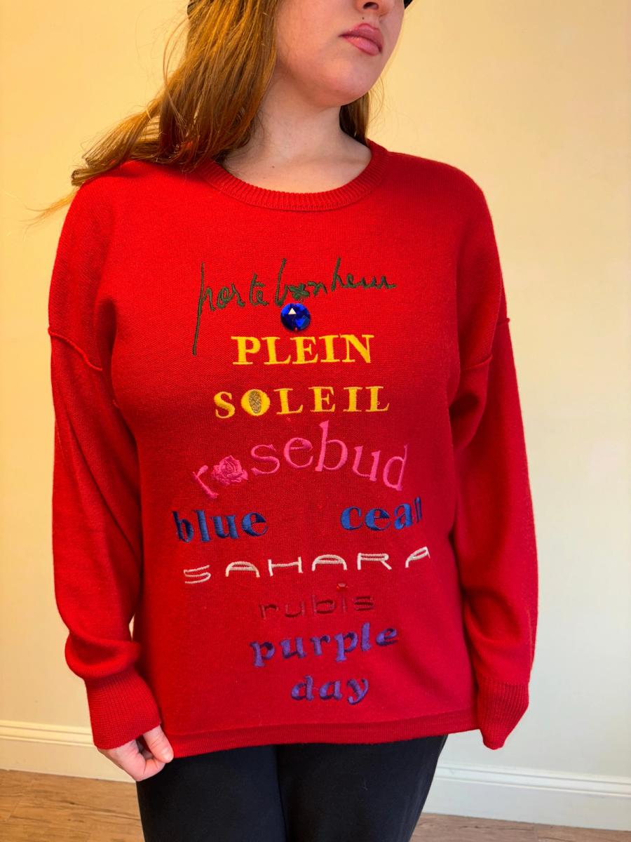 80s Sonia Rykiel Poetic Color Sweater product image
